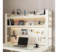 Étagère de bureau à deux ou trois niveaux, étagère de rangement et d'exposition en maille, armoire de rangement pour bureau, maille blanche,grande capacité de rangement.(Triple layer,135cm/53.1in)