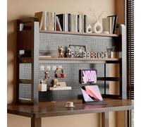 Étagère de bureau à deux ou trois niveaux pour ordinateur, étagère multifonctionnelle et support de rangement avec panneau en maille, grande capacité de rangement(A (triple layer),80cm/23.6in)