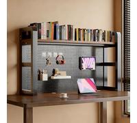 Étagère de bureau à deux ou trois niveaux pour ordinateur, étagère multifonctionnelle et support de rangement avec panneau en maille, grande capacité de rangement(A (double layer),140cm/55.1in)