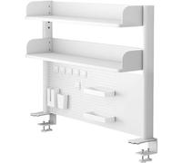 Étagère de bureau à pince avec panneau d'intimité - Système de panneau perforé efficace pour postes de travail informatiques et jeux vidéo, solution d'économie d'espace