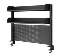 Étagère de Bureau à Pince avec Panneau perforé, étagère de Rangement de Bureau à Clipser Polyvalente, étagère de comptoir à Panneau perforé(Black,23.6in)