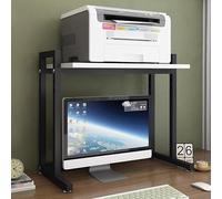 Étagère de bureau autonome en métal pour télécopieurs et scanners - Présentoir de bureau et de maison - Noir élégant - 70 cm