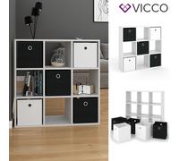 Étagère de bureau bibliothèque séparateur de pièce Hylda 9 compartiments blanc