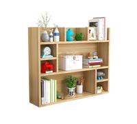 Étagère de Bureau Bois Compartiment Ouvert Hauteur 80 cm Bibliothèque de Bureau Multifonction à 3 Niveaux Gain de Place pour Maison, Dortoir(Natural,110cm)