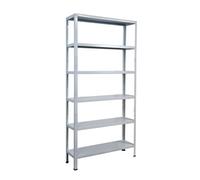 Etagère de bureau boulonnée 200x100x30 cm, 6 étagères PowerMAX,charge de 65 kg par étagère, blanche