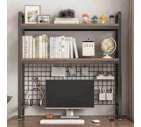 Étagère de Bureau Bureau D'ordinateur Étagère de Rangement Bureau en Métal Polyvalent Étagère de Rangement pour Dortoir Bureau de Jeu À Domicile(Black double layer,115/45.3in)