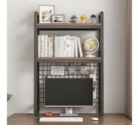 Étagère de Bureau Bureau D'ordinateur Étagère de Rangement Bureau en Métal Polyvalent Étagère de Rangement pour Dortoir Bureau de Jeu À Domicile(Black double layer,55/21.7in)
