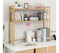 Étagère de bureau - Clapier en métal à 2 niveaux pour écran d'ordinateur et support de rangement de bureau - Idéal pour la maison, le bureau et le dortoir