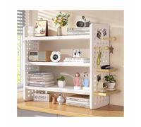 Étagère de bureau d'angle moderne en bois peu encombrante pour la maison, le bureau et le dortoir, étagère de présentation facile à assembler (blanc 50 x 20 x 60 cm)