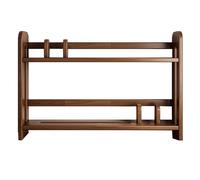 Étagère de bureau en bois à 2 niveaux avec séparateurs amovibles, nizer pour la maison et le bureau, rangement peu encombrant pour dortoir, capacité de charge de 20 kg (marron, 80 cm)