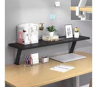 Étagère de Bureau en Bois, étagère de Bureau Polyvalente à Pince, Organiseur à Hauteur réglable, étagère de Rangement d'angle, bibliothèque de comptoir(Black,L-80cm)