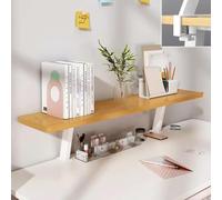 Étagère de Bureau en Bois, étagère de Bureau Polyvalente à Pince, Organiseur à Hauteur réglable, étagère de Rangement d'angle, bibliothèque de comptoir(Natural,L-120cm)