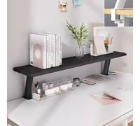 Étagère de Bureau en Bois, étagère de Bureau Polyvalente à Pince, Organiseur à Hauteur réglable, étagère de Rangement d'angle, bibliothèque de comptoir(Black,L-120cm)
