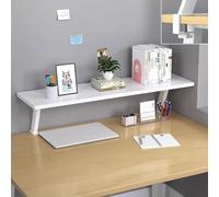 Étagère de Bureau en Bois, étagère de Bureau Polyvalente à Pince, Organiseur à Hauteur réglable, étagère de Rangement d'angle, bibliothèque de comptoir(White,L-80cm)