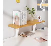 Étagère de Bureau en Bois, étagère de Bureau Polyvalente à Pince, Organiseur à Hauteur réglable, étagère de Rangement d'angle, bibliothèque de comptoir(Natural,L-60cm)