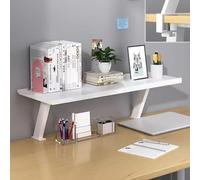 Étagère de Bureau en Bois, étagère de Bureau Polyvalente à Pince, Organiseur à Hauteur réglable, étagère de Rangement d'angle, bibliothèque de comptoir(White,L-40cm)