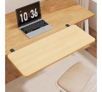 Étagère de bureau ergonomique sans perçage - Support d'ordinateur en bois - 50 x 20 cm - Économie d'espace - Design incurvé pour une meilleure productivité