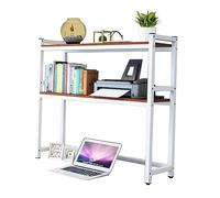 Étagère de bureau extensible : étagère de bureau en fer forgé à 2 niveaux, étagère de rangement de bureau ouverte, étagère en aluminium