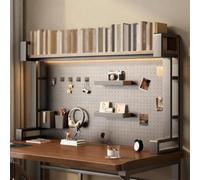 Étagère De Bureau Métallique À 2/3 Niveaux, Organiseur De Bureau Avec Panneau Perforé Et Accessoires De Rangement, Étagères De Rangement Multifonctions Pour Comptoir(83*55cm/32.7*21.6in)