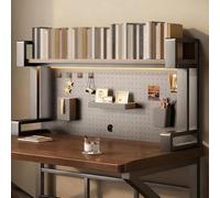 Étagère De Bureau Métallique À 2/3 Niveaux, Organiseur De Bureau Avec Panneau Perforé Et Accessoires De Rangement, Étagères De Rangement Multifonctions Pour Comptoir(49*115cm/19.3*45.3in)