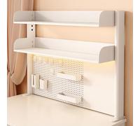 Étagère de bureau moderne à pince robuste et grande table d'appoint 100 x 95 cm - Affichage élégant pour accessoires de bureau - Finition Bianco