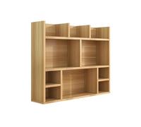 Étagère de Bureau Modulable Bois Hauteur 80 cm Gain de Place Bibliothèque de Bureau 20cm Largeur Compartiment Ouvert pour Maison, Dortoir(Natural,70cm)
