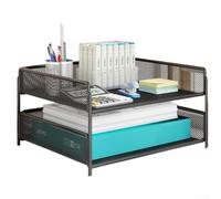 Étagère de bureau multicouche en fer avec esthétique moderne pour une organisation fonctionnelle sur les espaces de travail, les comptoirs et les zones d'étude (L)