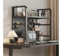 Étagère de bureau multifonctionnelle à 2 niveaux pour ordinateur - Noir - Simple couche - Idéal pour la maison, le bureau et la chambre à coucher - 75 cm - Solution d'économie d'espace