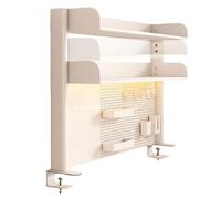 Étagère de bureau Nizer avec plateau de rangement réglable et crochets de serrage sur rallonge de bureau, étagère de rangement au-dessus ou sous le bureau