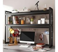 Étagère de Bureau, Organisateur de Bureau à 3 Couches, matériau en Bois et métal, étagère de Rangement réglable, adaptée au dortoir au étude (A, 75cm)