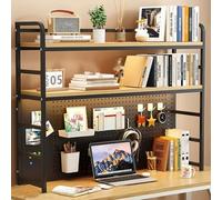 Étagère de Bureau, Organisateur de Bureau à 3 Couches, matériau en Bois et métal, étagère de Rangement réglable, adaptée au dortoir au étude (A, 70cm)