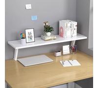 Étagère de bureau polyvalente à pincer, bureau robuste pour les jeux et le bureau, moniteur ergonomique et rehausseur d'ordinateur portable, support d'imprimante gain de place (couleur : blanc, taille