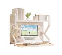 Étagère de Bureau Rangement Métal Hauteur 68 cm Gain de Place Etagere de Bureau a Poser Forte Capacité de Charge pour Maison, Dortoir(White,75cm)