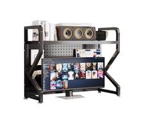 Étagère de Bureau Rangement Métal Hauteur 68 cm Gain de Place Etagere de Bureau a Poser Forte Capacité de Charge pour Maison, Dortoir(Black,95cm)