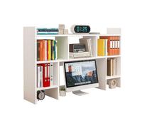 Étagère de Bureau Rangement Modulable Hauteur 90 cm Bibliothèque de Bureau en Bois Multifonction 3 Niveaux Facile à Nettoyer pour Maison Dortoir Domicile(White,80cm)