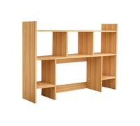 Étagère de Bureau Rangement Modulable Hauteur 90 cm Bibliothèque de Bureau en Bois Multifonction 3 Niveaux Facile à Nettoyer pour Maison Dortoir Domicile(Natural,90cm)