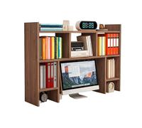 Étagère de Bureau Rangement Modulable Hauteur 90 cm Bibliothèque de Bureau en Bois Multifonction 3 Niveaux Facile à Nettoyer pour Maison Dortoir Domicile(Brown,110cm)