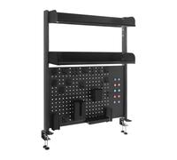 Étagère de bureau réglable à 2 niveaux avec pince pour le rangement de l'espace de travail
