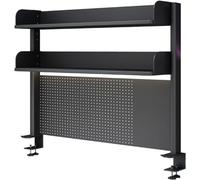 Étagère de bureau réglable à clipser pour panneau perforé - Accessoires de bureau élégants - Panneau d'intimité pour bureaux de jeu de 50 à 80 cm - Noir