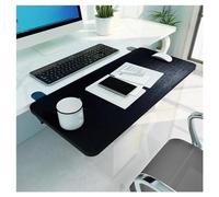 Étagère de bureau réglable pour souris et clavier - Pliable à 90° - Largeur et longueur augmentées - Installation sans perçage - Noir blanc et rose - Parfait pour le bureau à domicile et les jeux