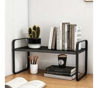 Étagère De Bureau2Niveaux,Organisateur Bureau Gain DePlace Pour Home Office | Étagère de bureau moderne à 2 niveaux avec espace de rangement vertical, idéale pour organiser(Black,Odd,60cm/23.6in)