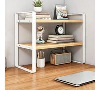 Étagère De Bureau2Niveaux,Organisateur Bureau Gain DePlace Pour Home Office | Étagère de bureau moderne à 2 niveaux avec espace de rangement vertical, idéale pour organiser(2White,Even,50cm/19.7in)