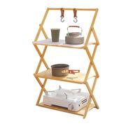 Étagère de camping à plusieurs niveaux - Étagère de camping pliable en plein air, table pliante à plusieurs niveaux | Étagère pliable de camping résistante à l'usure, étagère de rangement tendance
