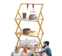 Étagère De Camping Pliante - Support Résistant Léger, Table Pliante Extérieure | Mobilier Pliable Idéal pour Créer Un Espace De Travail Temporaire Lors des Randonnées, Excursions en Nature