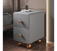 Étagère de chevet compacte en cuir avec tiroirs de rangement et pieds en acier inoxydable, parfaite pour les petits espaces, décoration moderne, organisez vos essentiels avec élégance