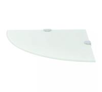 Étagère de coin avec supports chromés Verre Blanc 35 x 35 cm