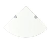 vidaXL Étagère de coin en verre blanc – supports chromés – 35 x 35 cm