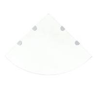 Étagère de coin et supports chromés Verre transparent 45x45 cm Transparent G