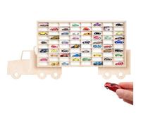 Creative Deco Étagère de Collection en Bois pour Petites Voitures - 80 Compartiments Réglables | Étagère Murale Verticale pour Figurines | Vitrine de Collection en Forme de Camion 116 x 54 x 5 cm