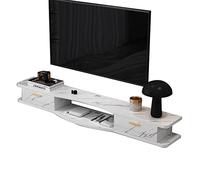 Étagère de composant de meuble de télévision flottante pour meuble de télévision mural, console multimédia suspendue avec 2 portes, étagère de rangement multimédia pour meuble de télévision mural,